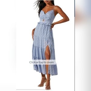 ASTR The Label Womens Ruched V-Neck Midi Dress